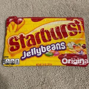 Starburst Jelly Beans Quilted Zipper Pencil Make Up Pouch Bag